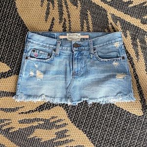 Abercrombie and Fitch destructed denim skirt size 0